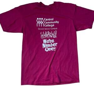 80s burgundy nebraska college tee